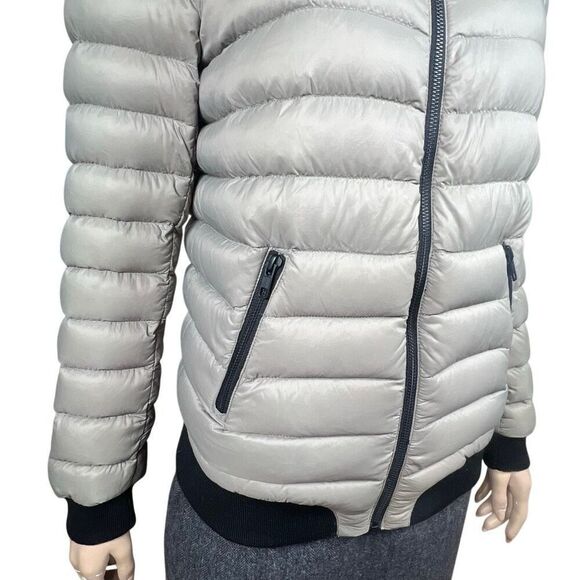 Soia & Kyo Lightweight Down Bomber Jacket Taupe Gray - Picture 3 of 14